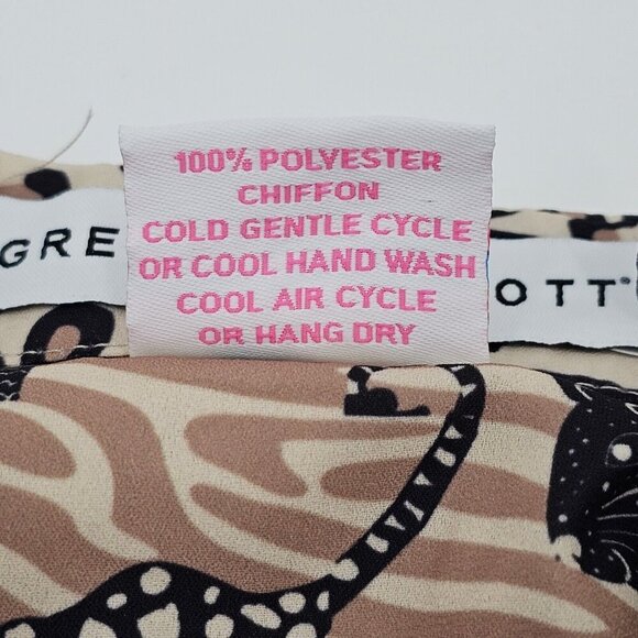 Gretchen Scott Leopard Print Button Up Blouse Womens Size Small 3/4 Sleeve Top - Picture 7 of 7